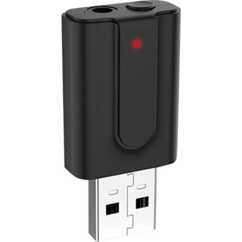 USB 2 in 1 Bluetooth-compatible Adapter Stereo Transmitter Receiver Wireless Car One-Button Mode Switching Music Radio