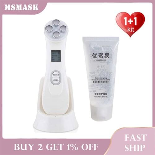 EMS Mesotherapy RF Radio Frequency Beauty Device+Lift Tighten Skin Rejuvenation Cream Electroporation LED Photon Face Instrument