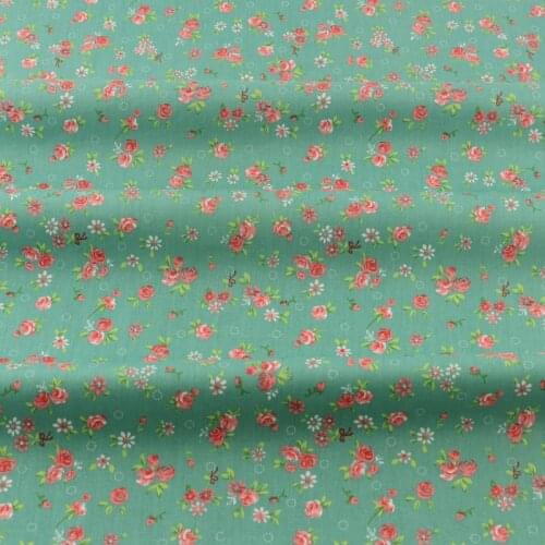 Green 100% Cotton Fabric Sewing Pinted Floral Designs Tecido Scrapbooking Bedding Twill Cloth New Arrivals Quilting Patchwork
