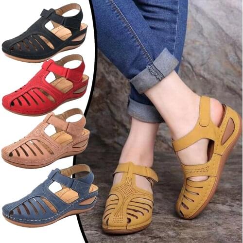 Woman Sandals Summer Shoes Vintage Wedge Sandals Casual Sewing Women Shoes Female Ladies Platform Retro Sandalias Plus Size