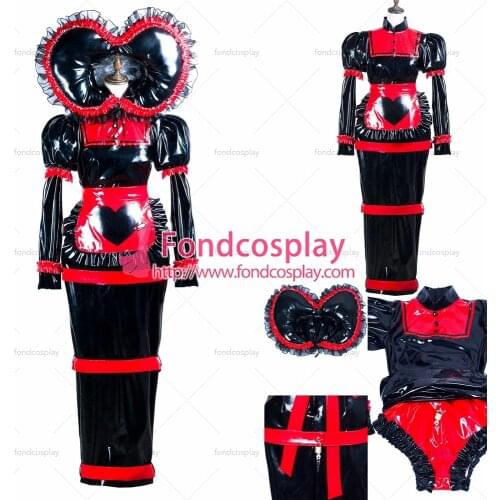 Sissy maid pvc dress lockable Uniform cosplay costume Tailor-made[G3741]