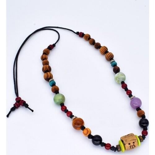 Collier Statement Maxi Love Vintage Boho Jewelry Women Ethnic Engrave Pictographs Natural Stone Beads Necklace Nc351-360