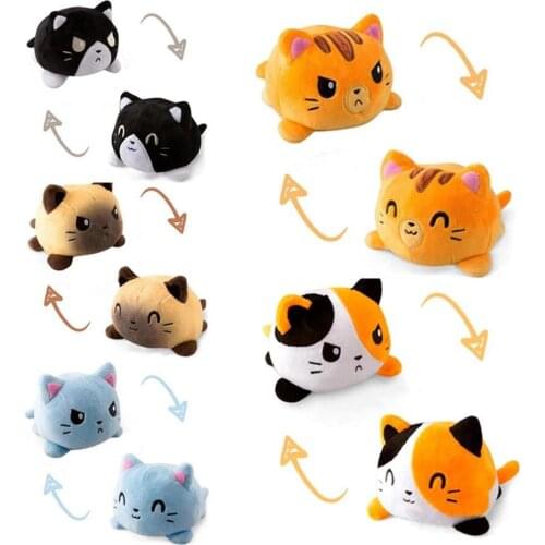 1Pc Cartoon Double Sided Cat Gato Kids Plushie Plush Animals Unicorn Double-Sided Flip Doll Cute Toys for Pulpos