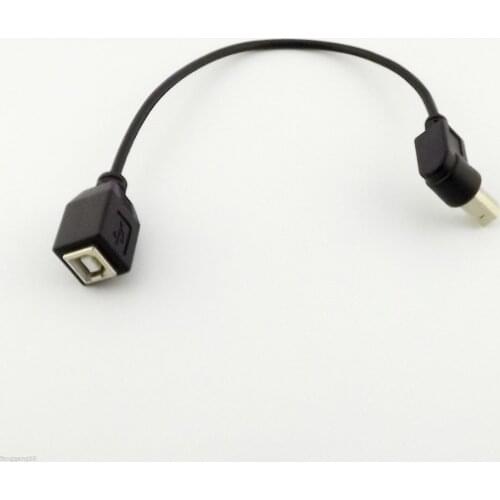 10pcs USB 2.0 B Female to B Male Right Angle Printer Extension Data Adapter Cable 30cm