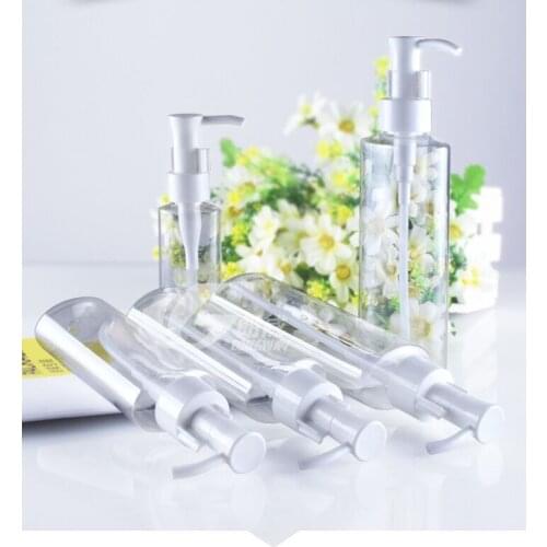 100ml White empty plastic Lotion Points bottling R24 Pump PET , Flat Enamel Remover bottle containers Jar Cosmetics packaging