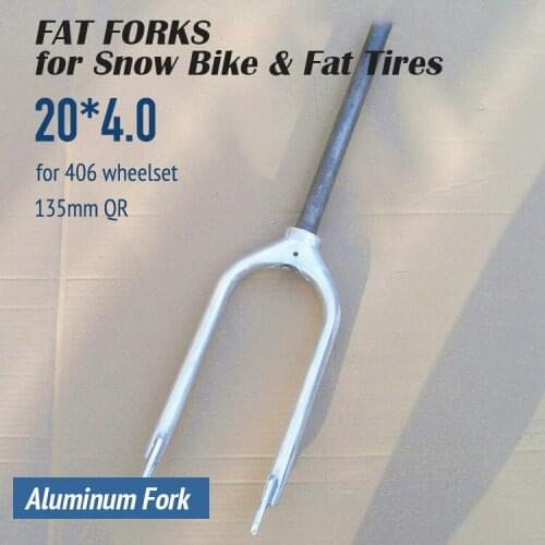 20*4.0 406 Wheelset BMX Rigid Fork Snowmobile Beach/Snow Fat Tire Bike ATV QR 135mm Straight Tube 20 Inch Disc Brake