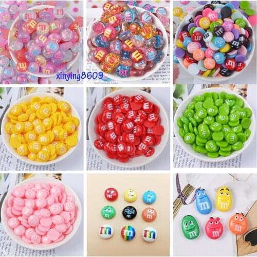 20pcs/lot Cute Kawaii Flat back M Bean Resin Flatback Cabochon DIY ornaments decoration