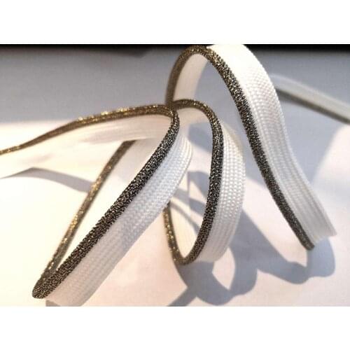 5 Yards 10mm brown and White Glittery Piping Lip Cord Trim|Pillow Cushion Trim|Upholstery Edging Trim Sewing Supplies