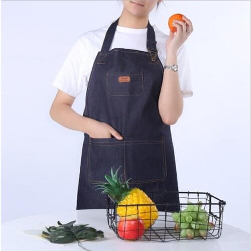 50PCS/LOT Denim Apron Kitchen Accessory Sleeveless Apron Cooking Restaurant Barista Work Apron Durable Sanitary Baking Apron