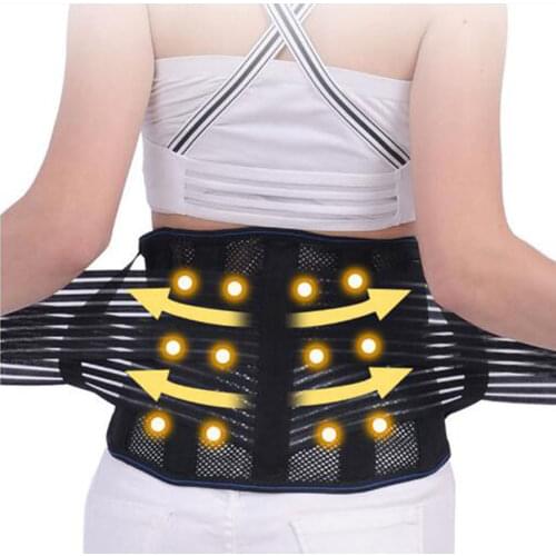 Self-heating Tourmaline Magnetic 9 pcs Steel Bone Lumbar Support Belt Waist Spine Back Brace Posture Corrector Belt Pain Relief