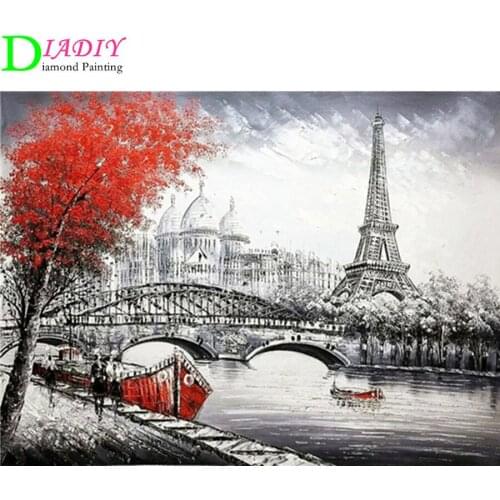 Diamond Embroidery Cross Stitch Street Diamond Painting Landscape 5D DIY Full Drill Mosaic Rhinestone Pictures Crafts