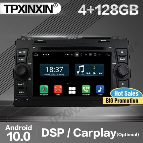 4+128G Carplay Car Radio 2 Din Stereo Receiver Android For Toyota Prado 2006 2007 2008 2009 2010 GPS Navi Player Audio Head Unit