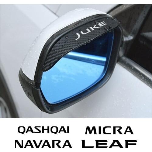 2pcs Car Rain Eyebrow Rearview Rainproof Sticker For Nissan Qashqai Juke Micra Navara 370Z Pathfinder Serena Decor Accessories