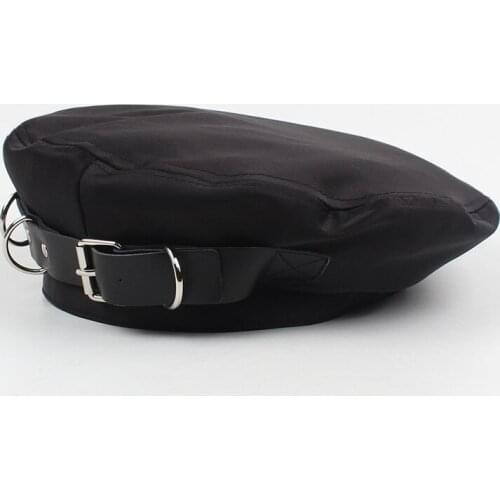 USPOP 2021 New Women Stain Berets Black Berets with Ring Spring Autumn Hats