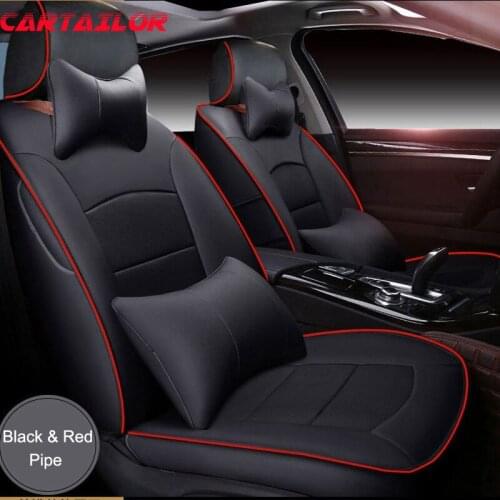 CARTAILOR Auto Seat Covers for Jaguar XF Cover Seats Cowhide Leather Car Seat Cover Set Accessories for Cars Cushion Protetor