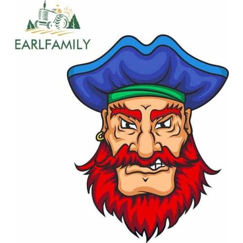 EARLFAMILY 13cm x 9.8cm For Old Pirate Car Assessoires Stickers Creative Decal Waterproof Sunscreen Motorcycle For JDM SUV RV