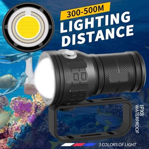 50000LM Diving Flashlight Photography LED Light Underwater 80m IPX8 COB Torch Lamp multifunction diving light flashlight