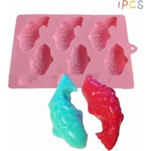 Hot Sale 1pc DIY 3D 6 Koi Fish Plastic Jelly Handmade Sugarcraft Mold Cake Chocolate Mould 23.5cmx18cm
