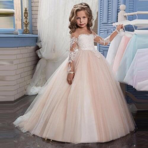 Team bride to be robe Flower Girls Birthday Banquet Lace Stitching Dress Elegant Girl Evening Party Dress Princess