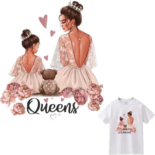 Beatiful Mom Patches For Clothes DIY Washable Woman T-Shirts Heat Transfer Thermal Sticker Fashion Parent-Child Iron On Applique