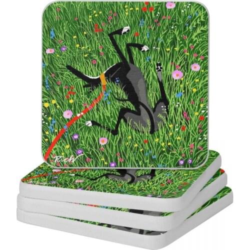 Roaching In The Wildflowers Diatomite Square Round Coaster Anti-Scald Cup Bonsai Mat Soap Toothbrush Pad 10x10cm