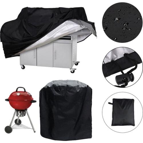 210D BBQ Cover Outdoor Dust Waterproof Grill Cover Rain Protector Garden Barbecue Cover for Gas Charcoal Electric Barbecue Grill