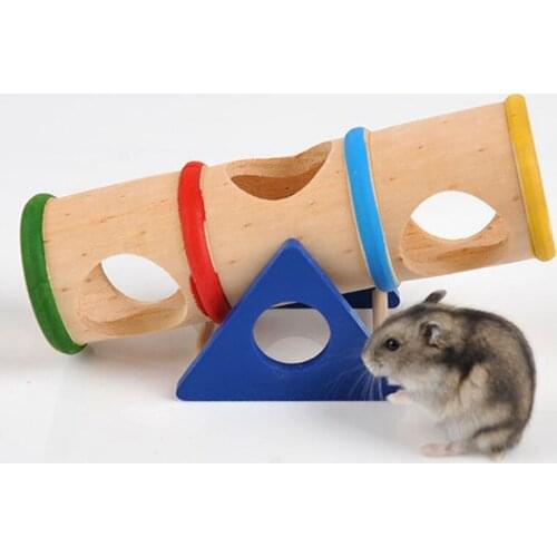 Pet Small Animal Playground - Wooden Seesaw Toy for Small Animals Dwarf Hamster and Mouse