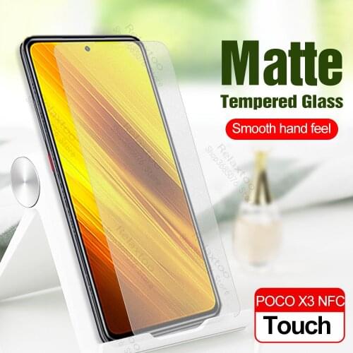 Matte Frosted Tempered Glass on poco x3 nfc Screen Protector Film For Xiaomi poco x3 pocophone x3 x 3 Anti-fingerprint glass 9h