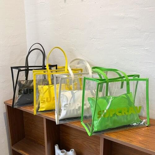 Mini Large Shoulder Tote Bag Casual Women Clear Solid Color Purse Composite Ladies Vintage Small Ladies Handbags