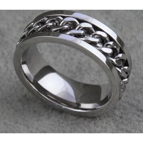 MOREDEAR 8mm Stainless Steel Chain Ring For Men and Women