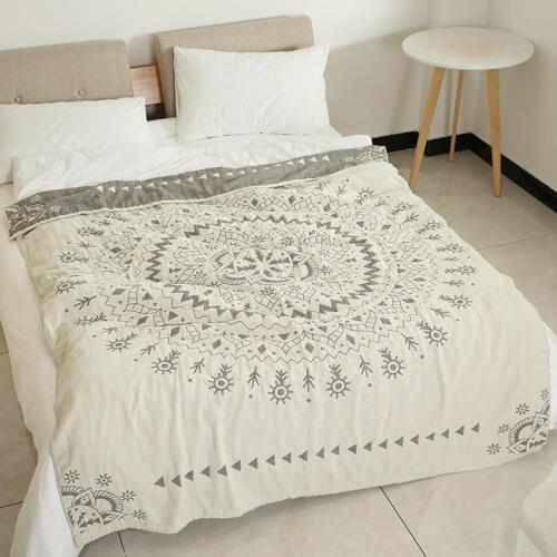 Muslin Lightweight Summer Blanket for Bed Sofa Couch Bohemian Soft Breathable Bedsheet for Kids Students Tapestry