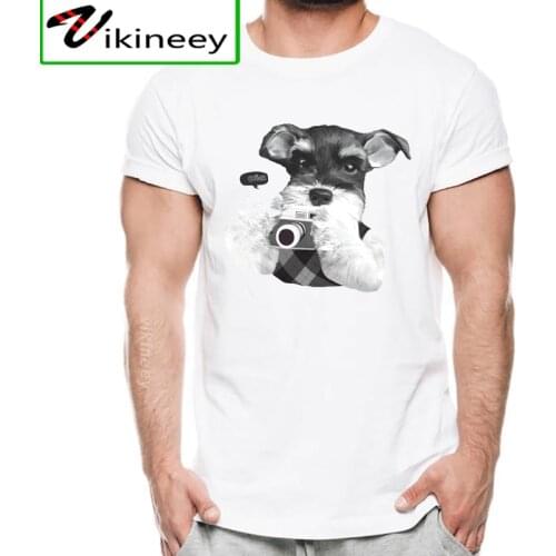 Schnauzer dog dream T shirt men Funny tee Schnauzer with Camera shirt Fashion brand top tees 2020 new summer gift top tees