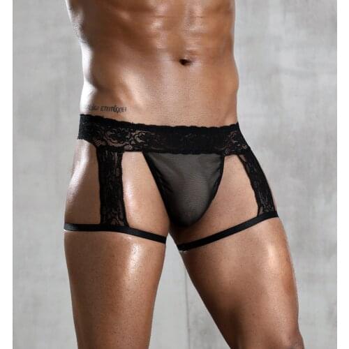 Mens Role Play Sexy Lace Shorts Sports Underwear,Gay Bar Dance Perform Costume