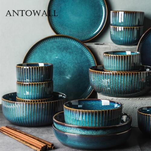 ANTOWALL European Household ceramic tableware set good looking dish plate bowl star light series Chinese dishware set