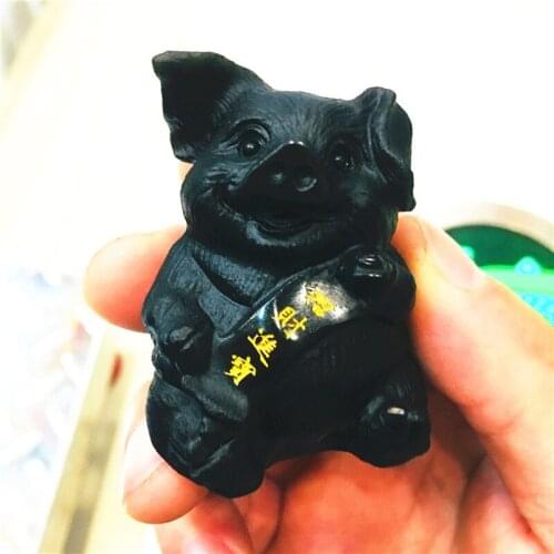 Natural obsidian quartz pig hand-carved crystal polishing stone healing stone DIY home decoration