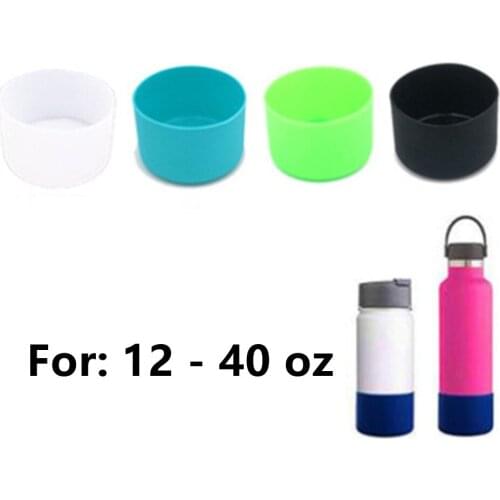 Slip-Proof Water Bottle Silicone Boots Sleeves Anti-Slip Bottom Fit For 12-24/32-40 oz Hydro-Flask Bottle Outdoor Camping Hiking