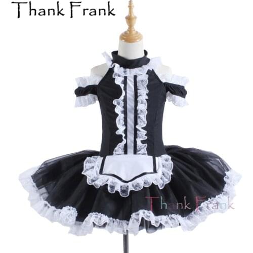 New Lace Maid Dance Dress Kids Ballet Leotard Dresses Tutu Ballet Costume Women Professional Drama Stage Clothing Maid Costumes