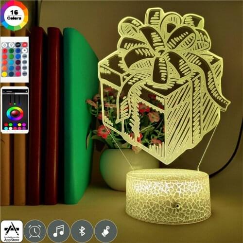Novelty Nightlight Gift 3D Illusion Night Light Bedroom Atmoshpere Desk Lamp Color Changing for Christmas Birthday Party Decor