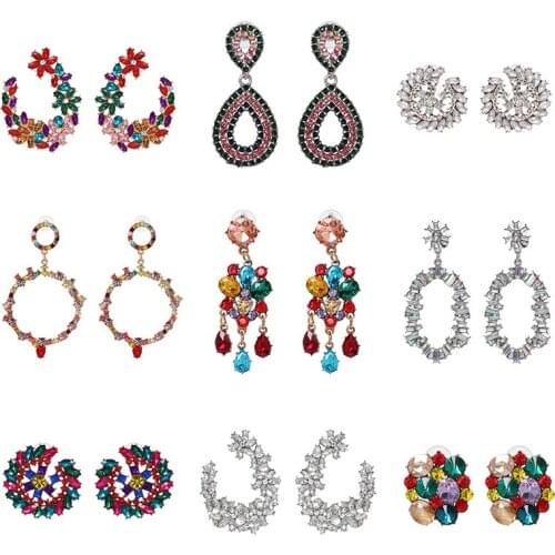 Wholesale JUJIA Simple Cheap Rhinestone Sweet Drop Earring For Women Vintage Crystal Statement Earrings Wholesale Bijoux