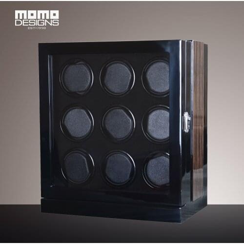 Excellent Automatic Watch Winder for 9 watches JAPAN MABUCHI motor winder storage box LCD Screen touch control