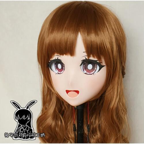 RB6505)Quality Handmade Female Resin Cosplay Japanese Role Play Anime Kigurumi Crossdress Doll Transgender Mask