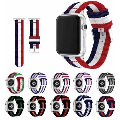 Nylon sport watch band for iwatch 3 2 1 38mm 42mm bracelet loop strap for Apple watch 4 5 6 se 40mm 44mm watchbands wristbelt