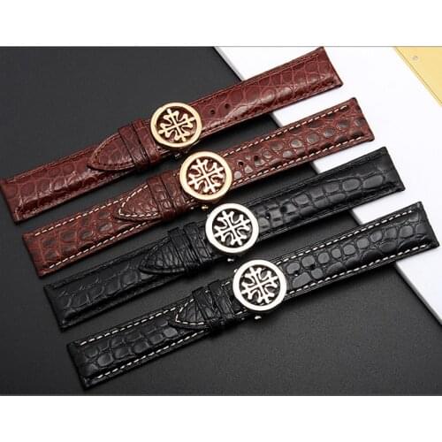 Alligator leather strap FOR Patek Philippe watch strap CALATRAVA18MM 19MM 20MM 21MM 22MM black brown mens bracelet watch strap