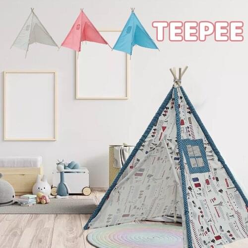 Foldable Childrens Teepee Tent For Kids Portable Indoor Outdoor Tipi Child Tent Girls Play House Wigwam for Children Triangle