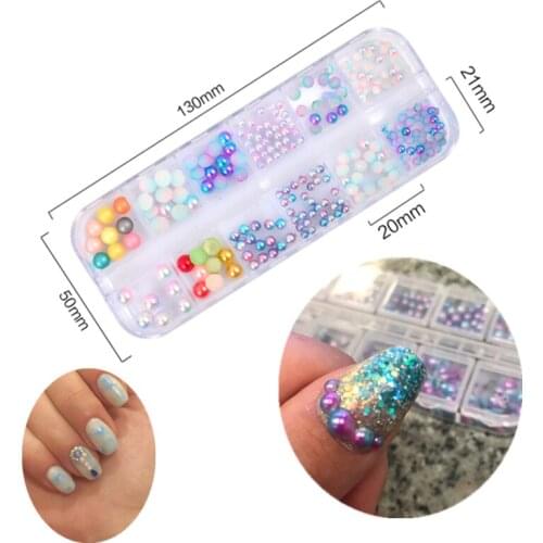 Mixed size shiny DIY resin semicircle/round pearl jewelry stone pearl nail DIY decoration
