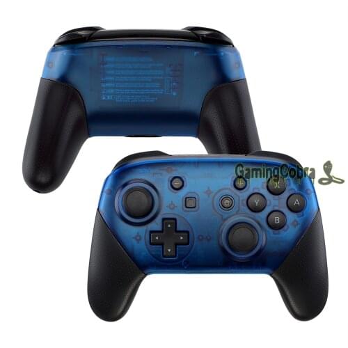 Transparent Blue Faceplate and Backplate Replacement Shell Housing Case Cover for Nintendo Switch Pro Controller