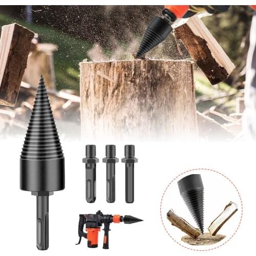 3Pcs Wood Splitting Drill Bit HSS Straight Groove Step Drill Bit Titanium Coated Wood Metal Hole Cutter Core Drilling Tools Set
