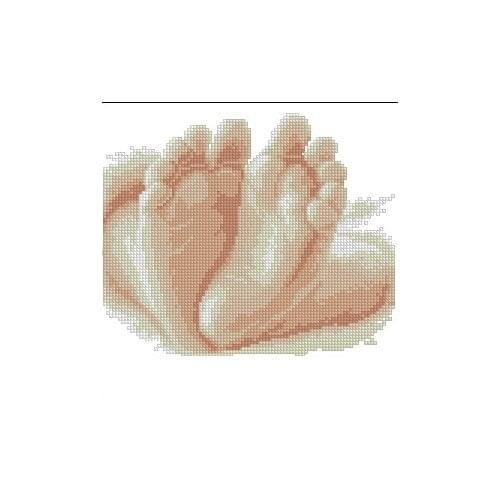 Higher Cotton Top Quality Nostalgic Lovely Cute Counted Cross Stitch Kit 10 Tiny Toes Infant Child Baby Foot Feet