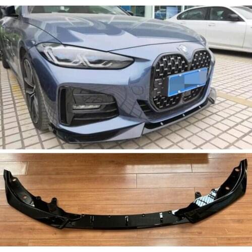 High Quality ABS PAINT FRONT BUMPER SPOILER LIP SPLITTERS WIND KNFE COVER For BMW 4 series G22 G23 2020 2021 2022