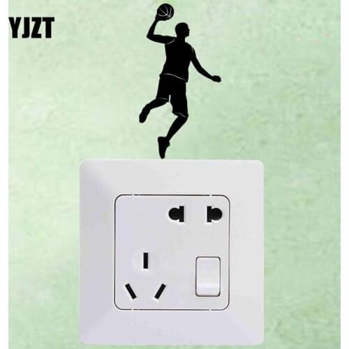 YJZT Athlete Shooting Wall Sticker Home Bedroom Switch Decal Wonderful 8SS2125